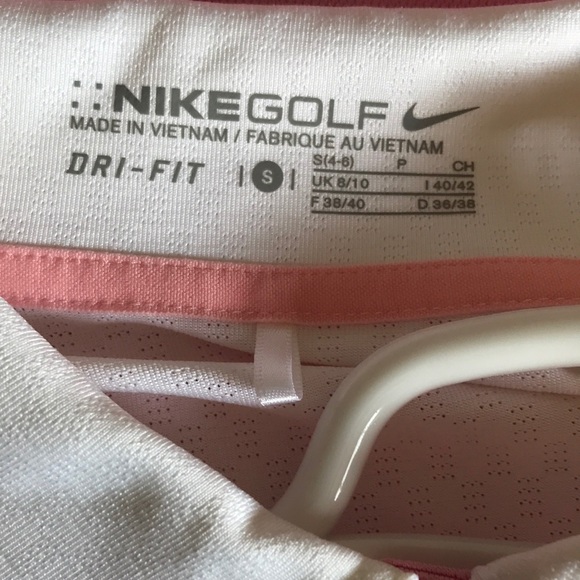 Women’s Nike golf tennis top white with pink trim - Picture 2 of 8